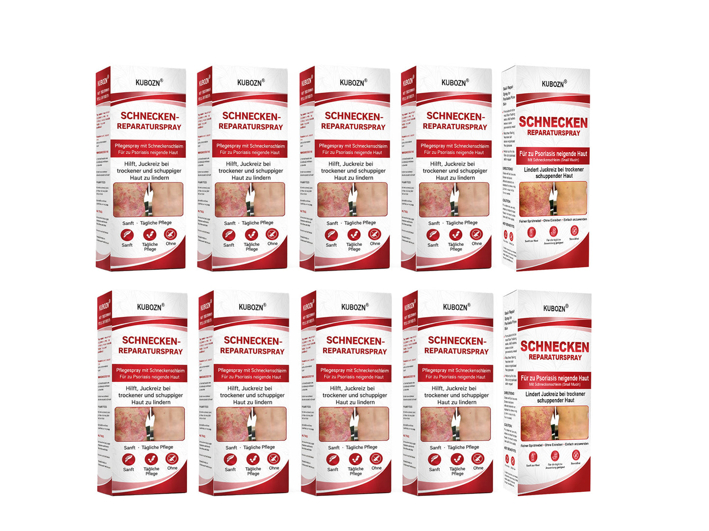 KUBOZN® Schnecken-Reparaturspray für juckende, schuppige Psoriasis-Haut 1