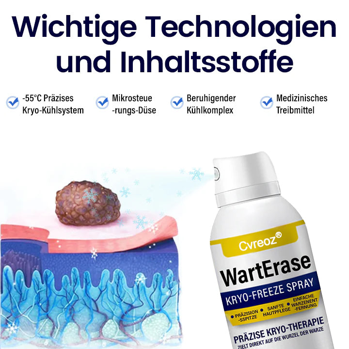 ❄️ Cvreoz® WartErase Cryo-Freeze Spray — Schnelle Entfernung von Warzen & Hautanhängseln💥