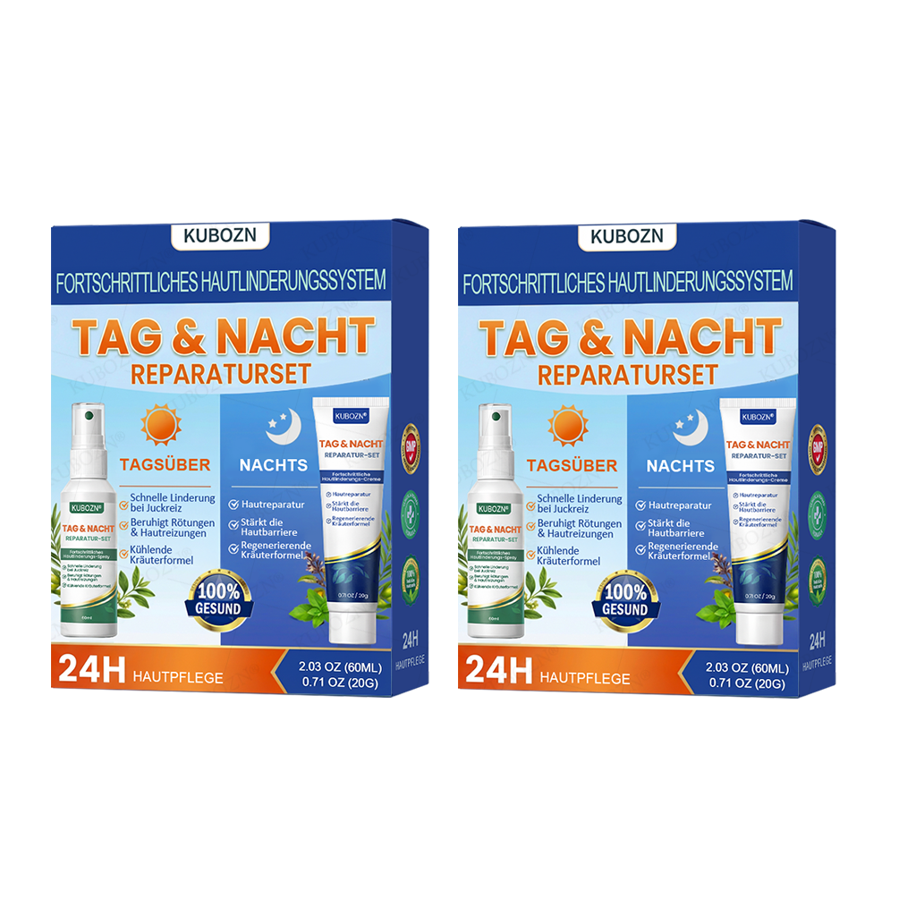 KUBOZN® Psoriasis Tag & Nacht System – 100% steroidfrei gegen Schuppen & Plaque
