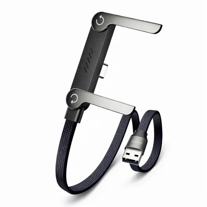 🥇KUBOZN® 2-in-1 Unsichtbares Ladekabel mit Halterung – 240-W-Schnellladekabel mit integrierter Handyhalterung (Angebot)