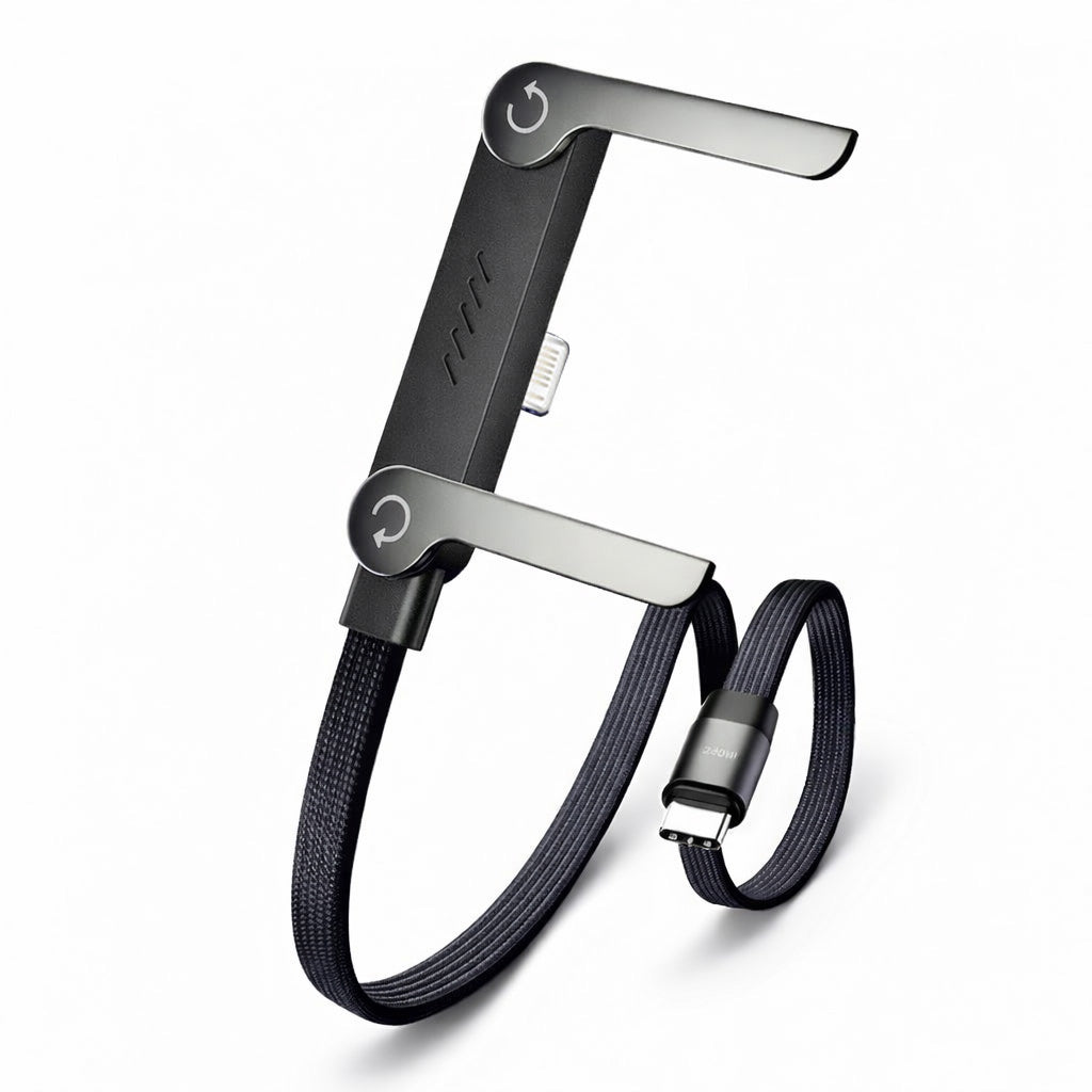 🥇KUBOZN® 2-in-1 Unsichtbares Ladekabel mit Halterung – 240-W-Schnellladekabel mit integrierter Handyhalterung (Angebot)